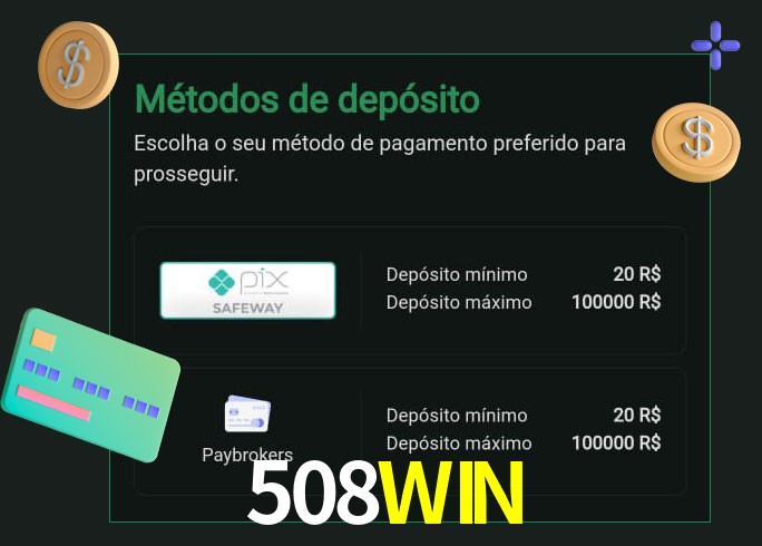 O cassino 508WIN oferece uma grande variedade de métodos de pagamento